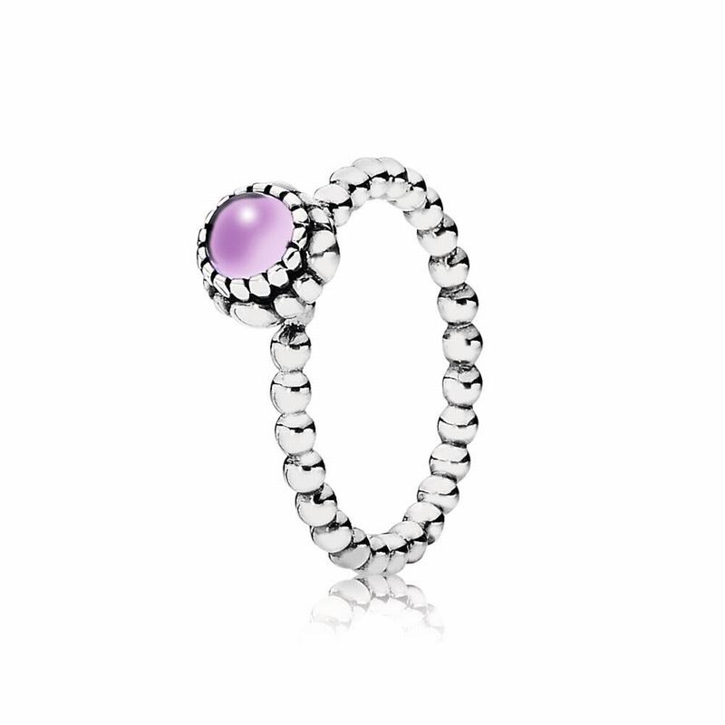 Anillos Apilables Pandora Birthday Blooms February Argint/Violet (sqGuvlAh)